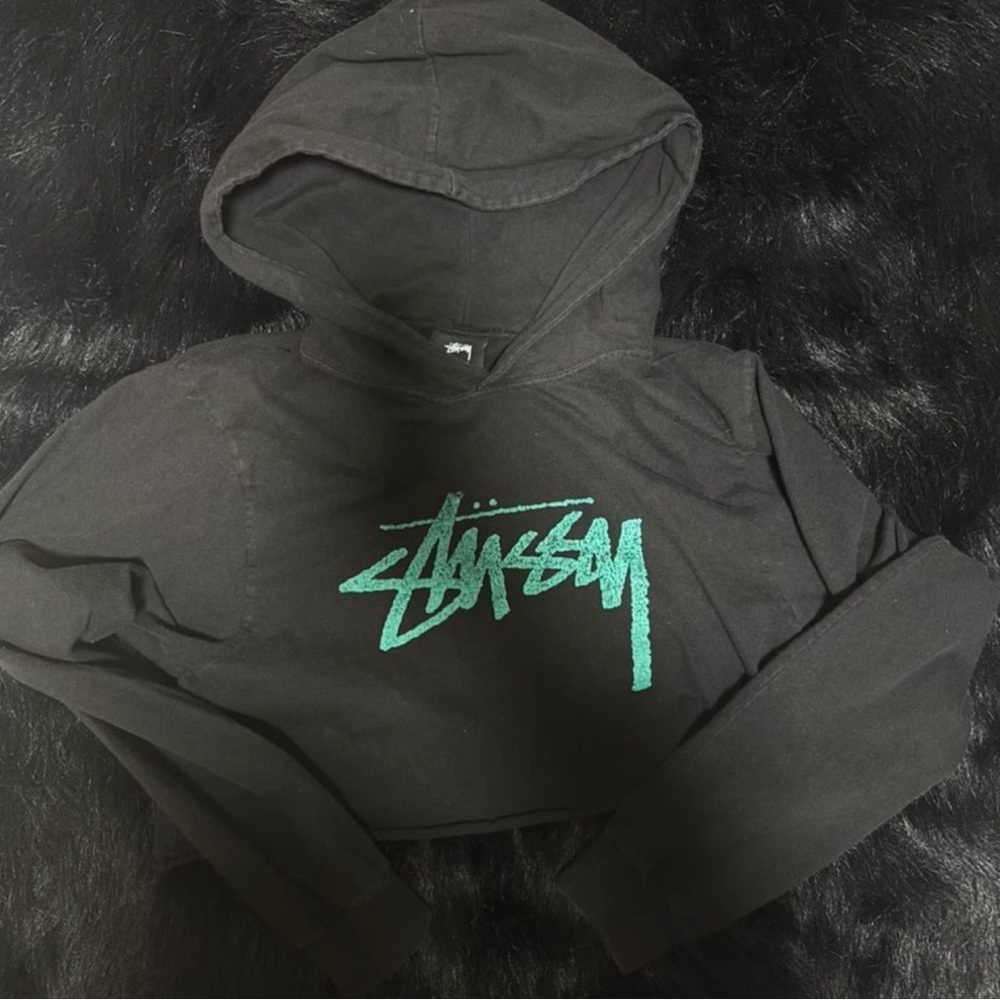 Stussy Black Hoodie with Logo